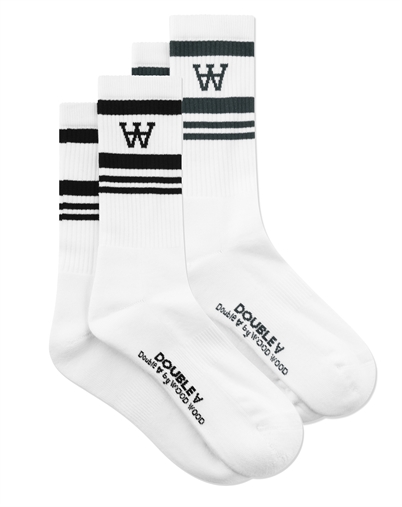Wood Wood - WWRyder 2 Pack Strømper - White/Black